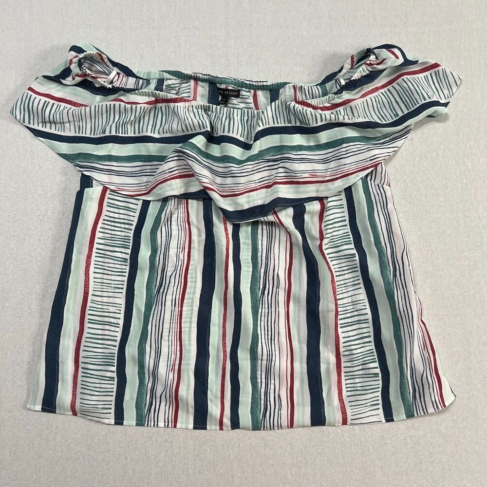 Lane Bryant NWT Striped Off-the-Shoulder Ruffle Blouse Top Women's Size 14/16